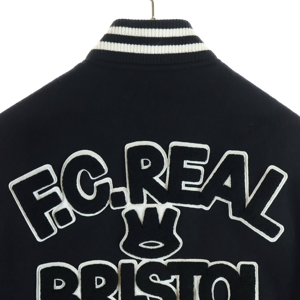 F.C.R.B./F.C.Real Bristol/FCRB(エフシーアールビー/エフシーレアルブリストル) ×ERIC HAZE VARSITY JACKET エリック ヘイズ ヴァーシティ ジャケット FCRB-252145 ブラック/ホワイト