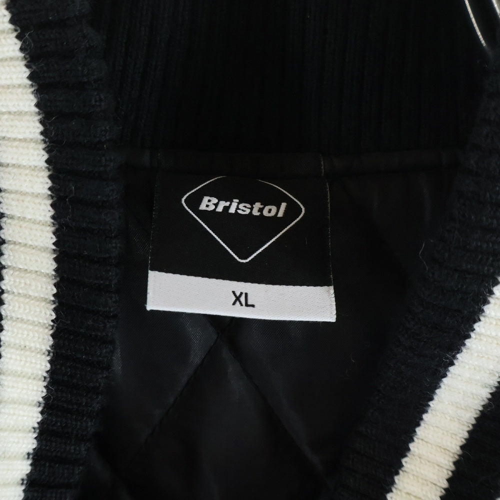 F.C.R.B./F.C.Real Bristol/FCRB(エフシーアールビー/エフシーレアルブリストル) ×ERIC HAZE VARSITY JACKET エリック ヘイズ ヴァーシティ ジャケット FCRB-252145 ブラック/ホワイト