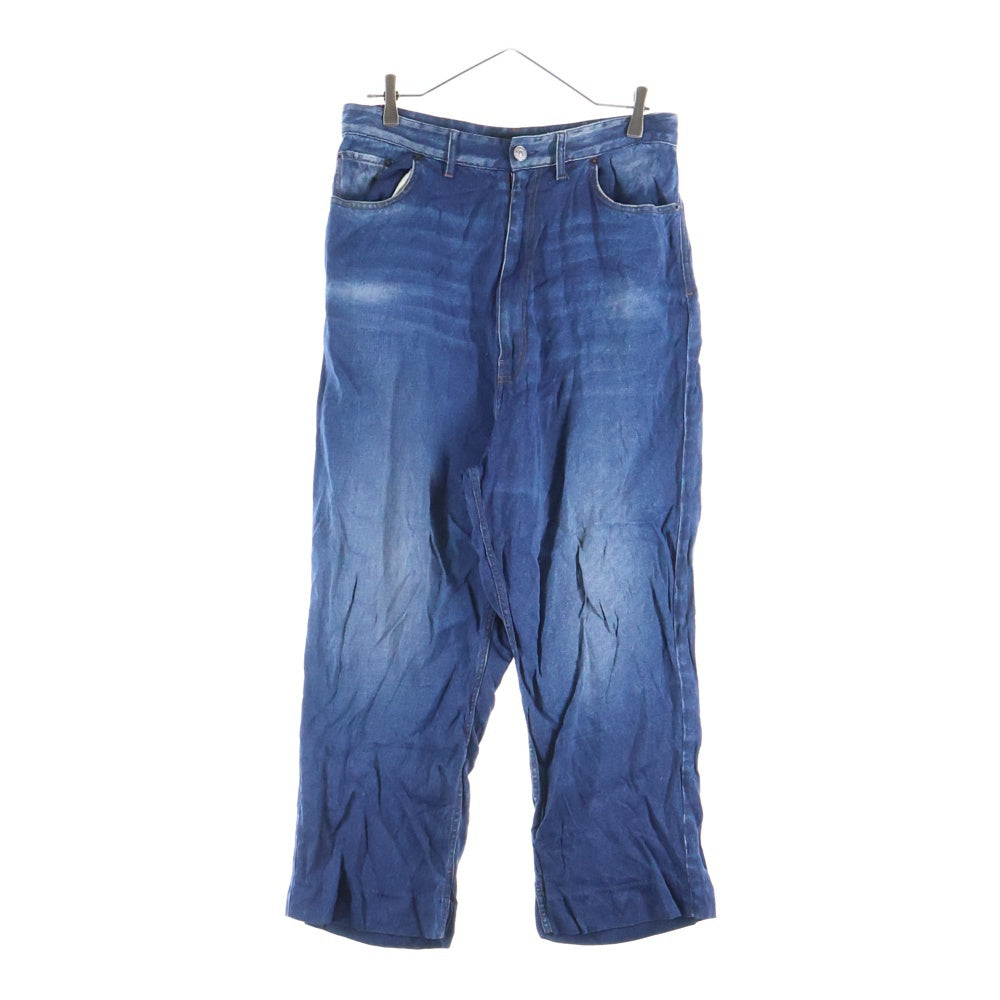 BALENCIAGA(バレンシアガ) TIW58 DENIM TROMPE L'oeiL トロンプルイユ 転写プリント デニムパンツ 621588 インディゴ