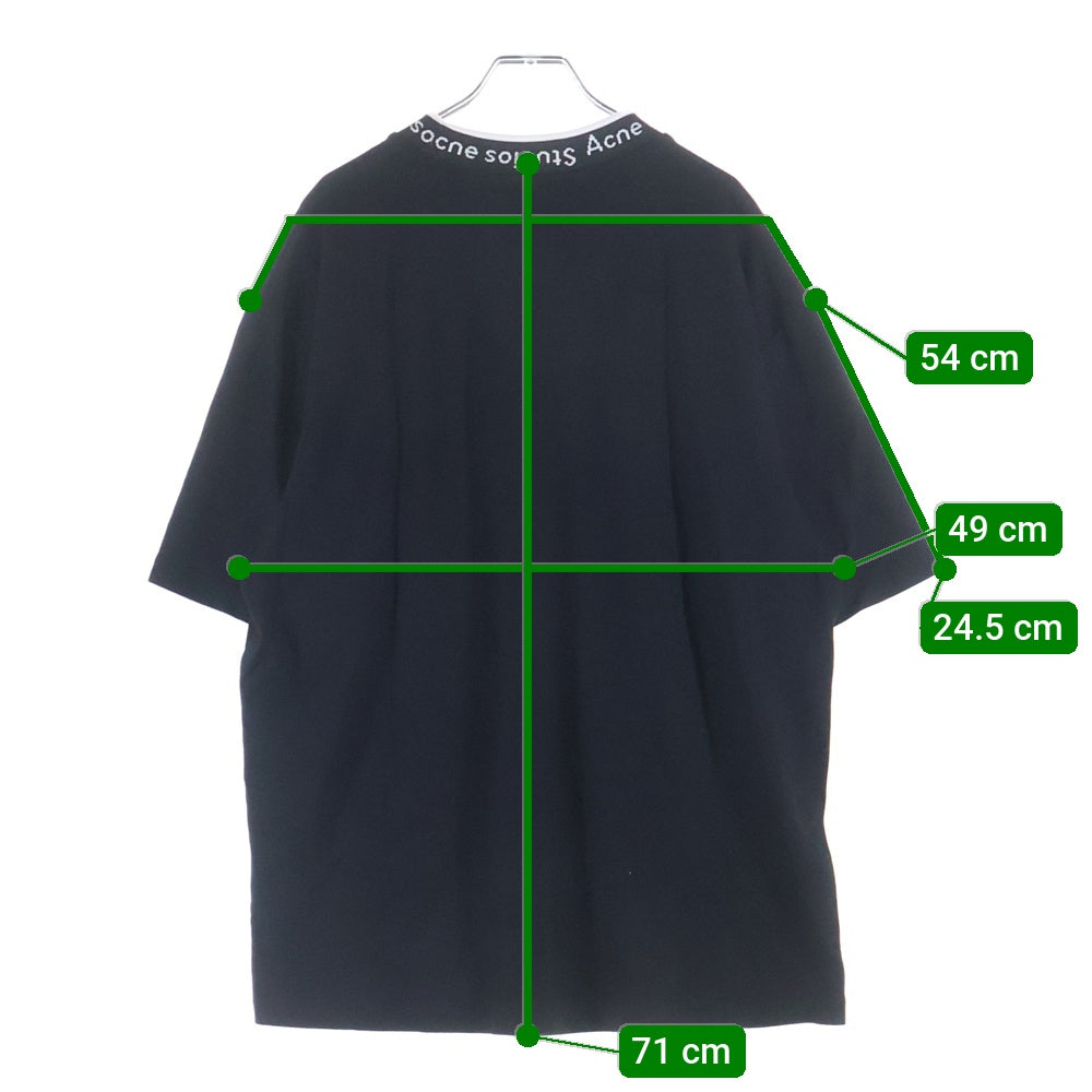 Acne Studios(アクネ ストゥディオズ) EXTORR LOGO RIB エクスター ネックロゴ 半袖Tシャツ BL0221 ブラック