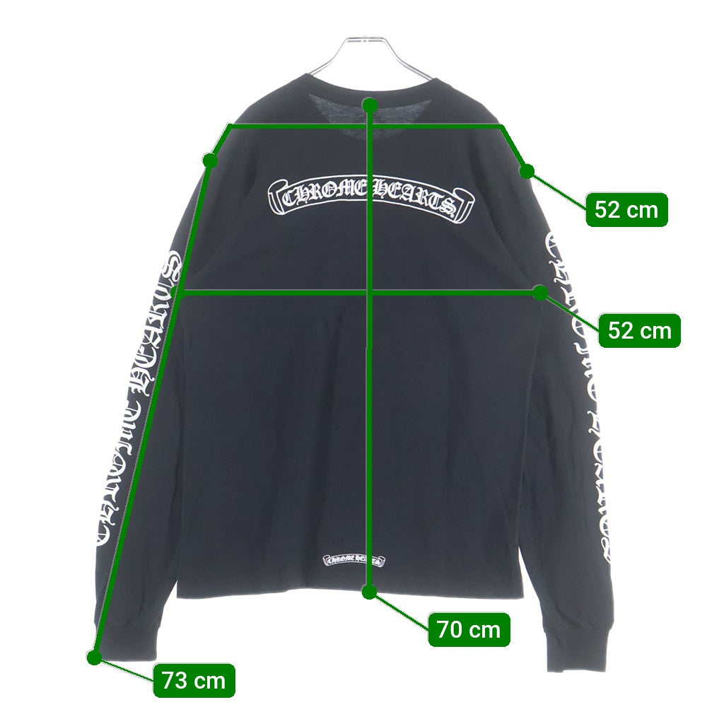 CHROME HEARTS(クロムハーツ) CH SCROLL LOGO L/S TEE スクロールロゴ アームプリント長袖Tシャツ ブラック