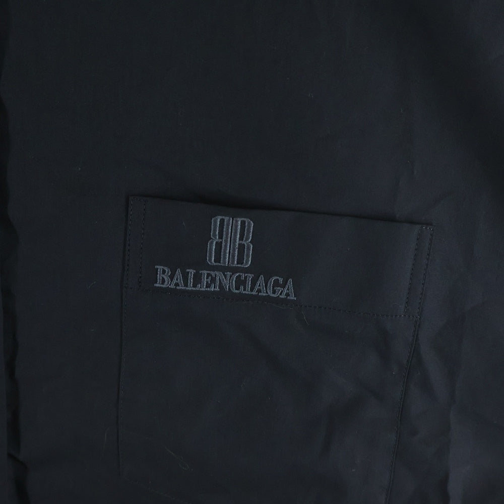 BALENCIAGA(バレンシアガ) フロントロゴ刺繍 半袖シャツ JP57 2025 00343 ブラック