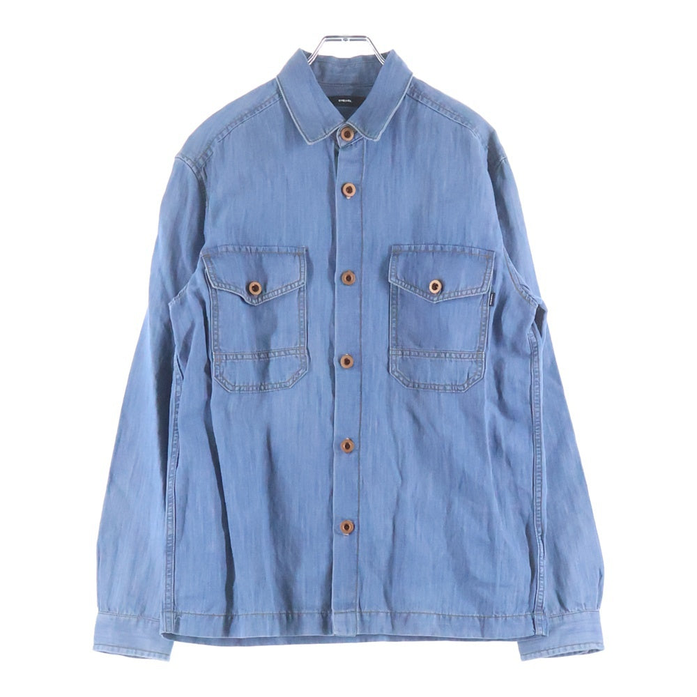 DIESEL(ディーゼル) デニム 長袖シャツ コットン リネン ライトブルー