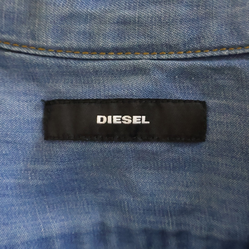 DIESEL(ディーゼル) デニム 長袖シャツ コットン リネン ライトブルー