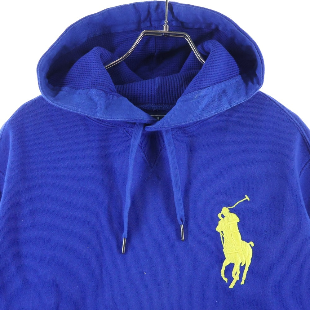RALPH LAUREN(ラルフローレン) フロントロゴ刺繍 スウェットプルオーバーパーカー コットン ブルー