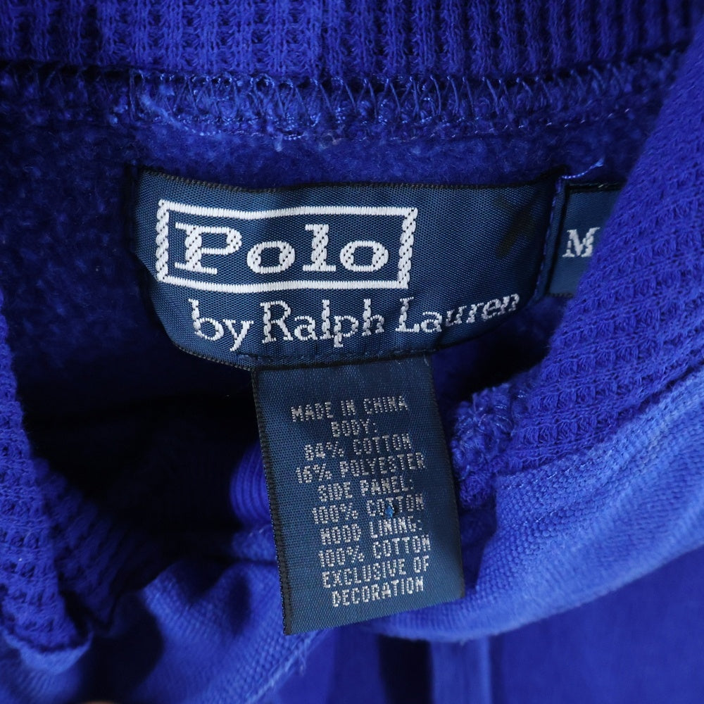 RALPH LAUREN(ラルフローレン) フロントロゴ刺繍 スウェットプルオーバーパーカー コットン ブルー