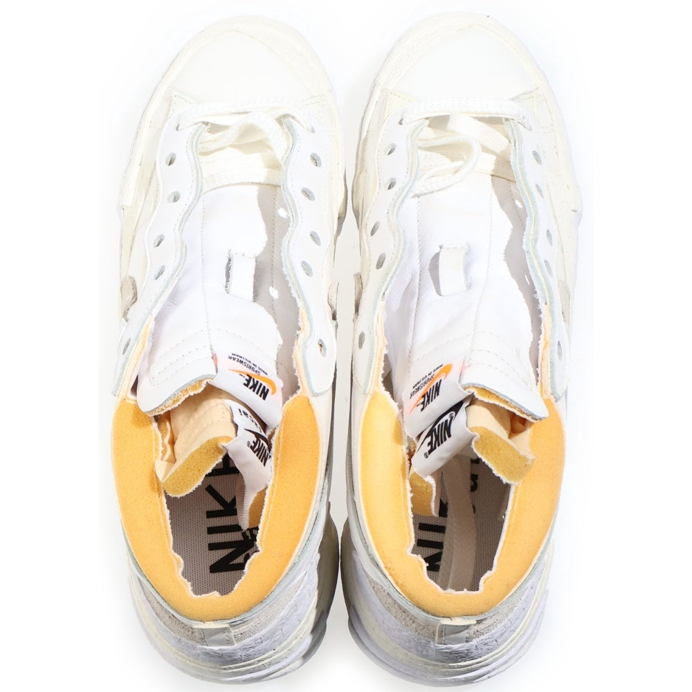 NIKE(ナイキ) ×SACAI BLAZER LOW WHITE PATENT LEATHER DM6443-100 サカイ ブレイザー パテント レザーローカットスニーカー ホワイト US10.5/28.5cm
