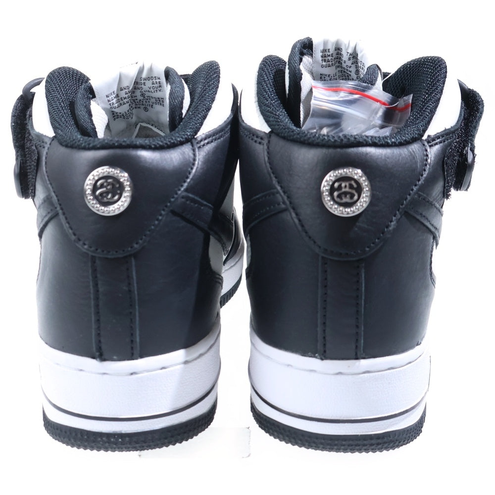 NIKE(ナイキ) ×STUSSY AIR FORCE 1 MID DJ7840-002 ステューシー エアフォース1 ミッドカットスニーカー ホワイト/ブラック US9.5/27.5cm