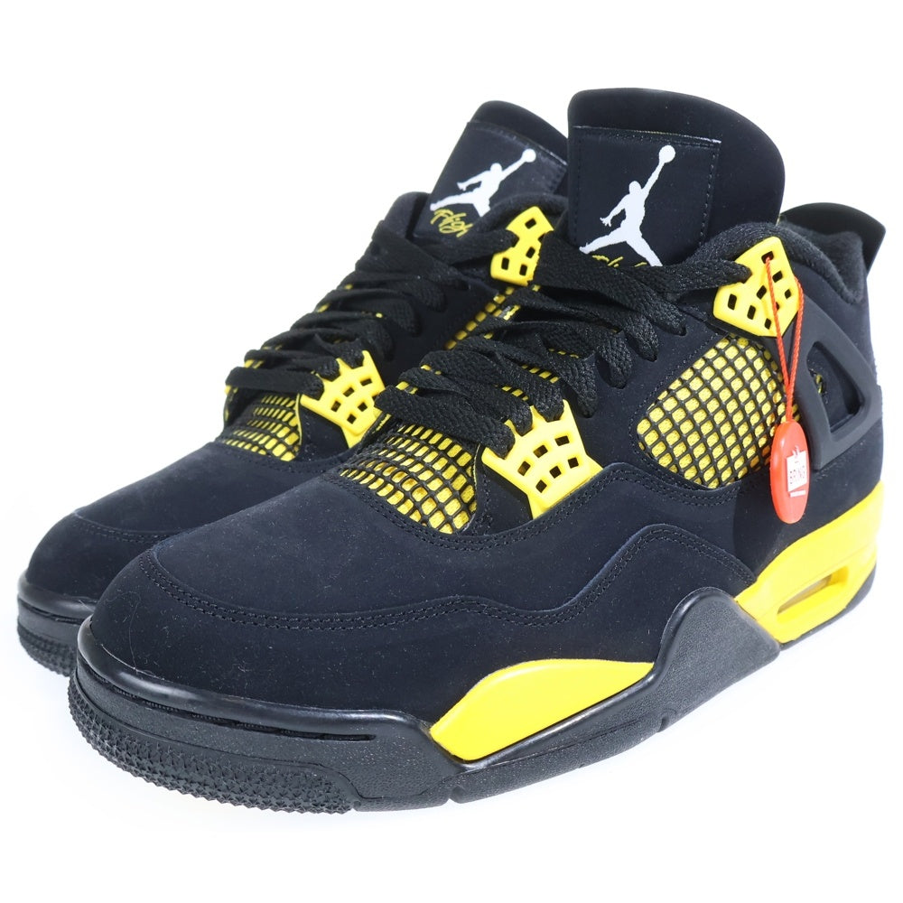 NIKE(ナイキ) AIR JORDAN 4 RETRO THUNDER DH6927-017 エアジョーダン 4 レトロ サンダー ハイカットスニーカー ブラック/イエロー US9.5/27.5cm