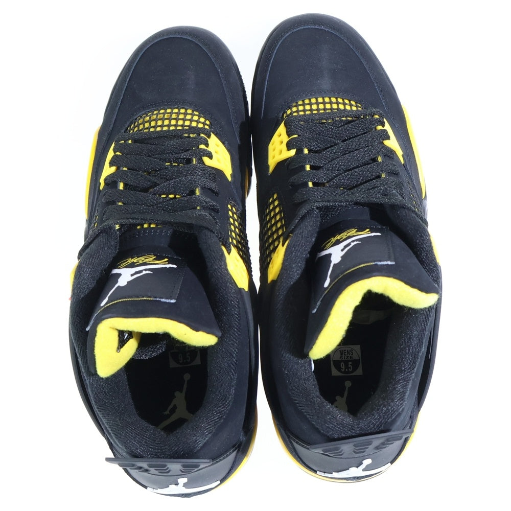 NIKE(ナイキ) AIR JORDAN 4 RETRO THUNDER DH6927-017 エアジョーダン 4 レトロ サンダー ハイカットスニーカー ブラック/イエロー US9.5/27.5cm