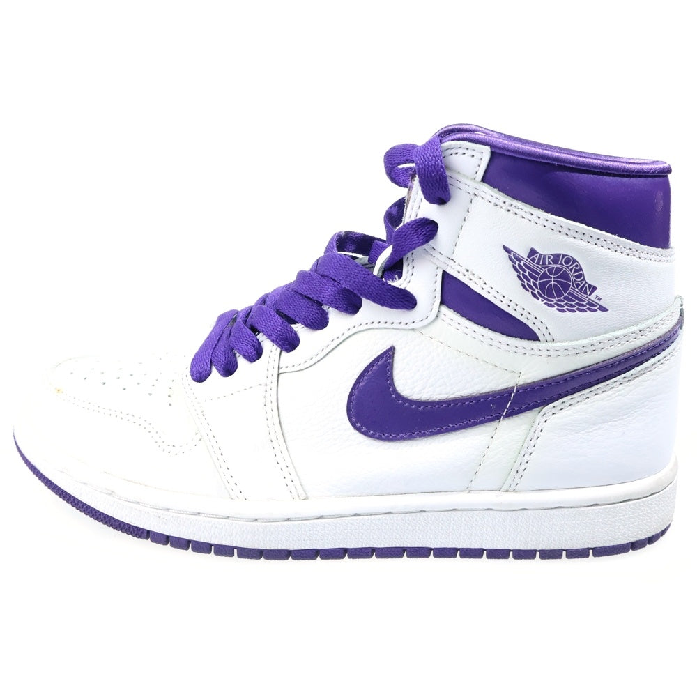 NIKE(ナイキ) Women's Air Jordan 1 High OG CD0461-151 ウィメンズ エアジョーダン1 メタリックパープル ハイカットスニーカー ホワイト/パープル US6.5/23.5cm レディース