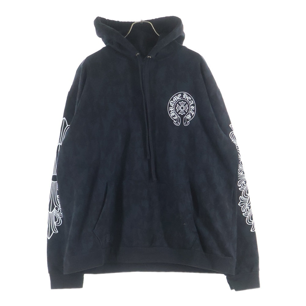 CHROME HEARTS(クロムハーツ) Graveyard グレイブヤード 総柄セメタリー アームフローラル プルオーバーパーカー ブラック