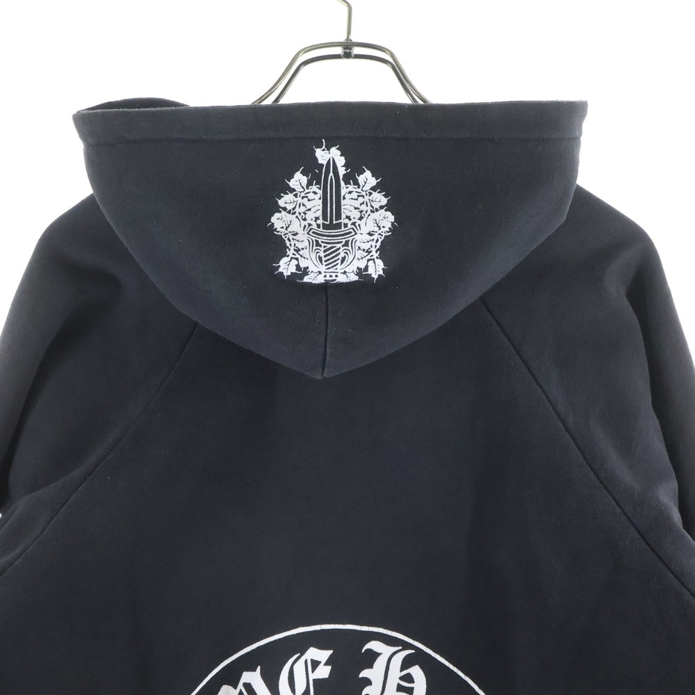 CHROME HEARTS(クロムハーツ) OLD オールド 裏地サーマル アームフローラル プリント プルオーバーパーカー ブラック