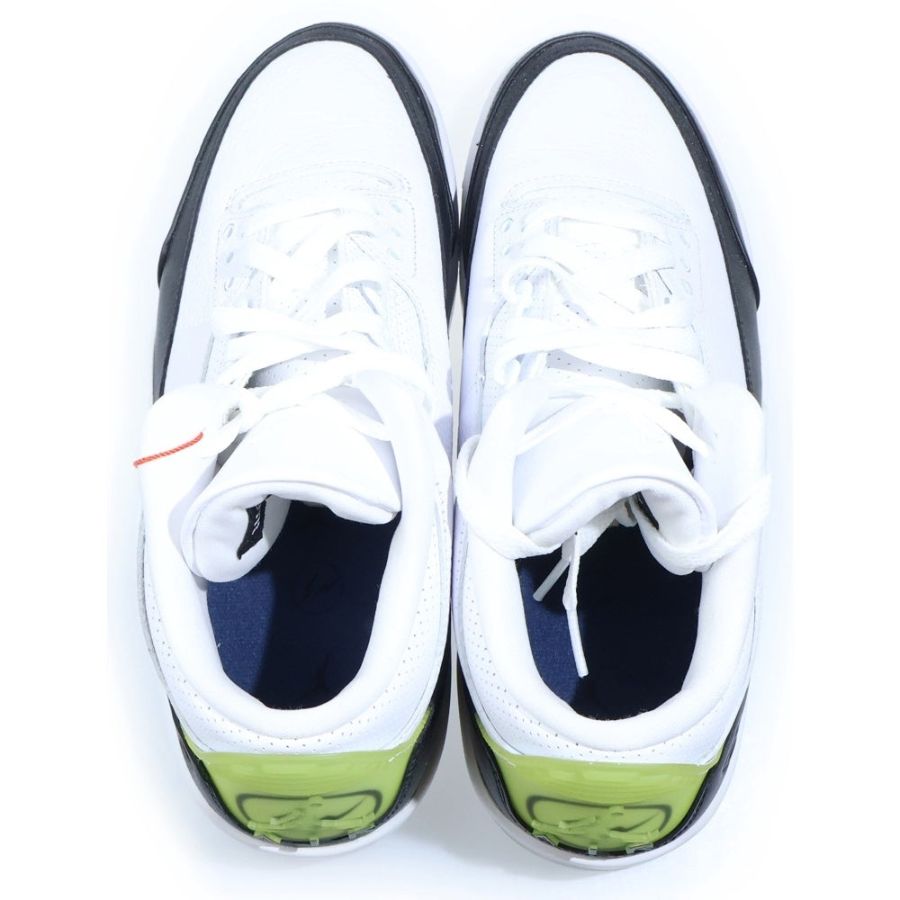 NIKE(ナイキ) ×FRAGMENT DESIGN AIR JORDAN3 RETRO SP DA3595-100 フラグメントデザイン エアジョーダン3 ミッドカットスニーカー US9.5/27.5cm ホワイト/ブラック