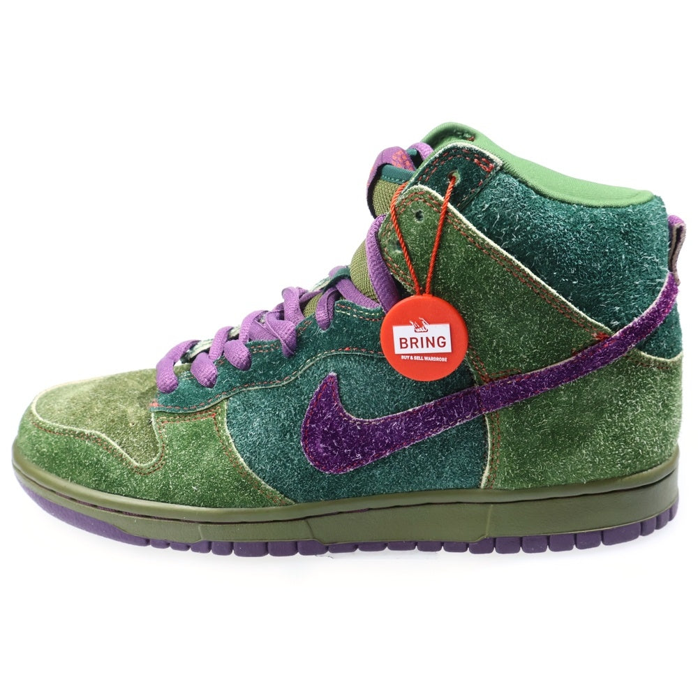 NIKE SB(ナイキエスビー) 【観賞用2010年製】DUNK HIGH SKUNK 420 313171-300 ダンク スカンク ハイカットスニーカー US8.5/26.5cm グリーン/パープル
