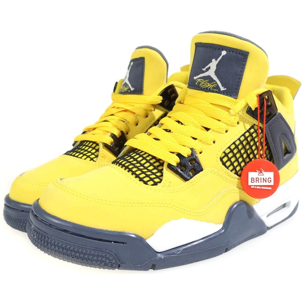NIKE(ナイキ) GS AIR JORDAN 4 TOUR YELLOW 408452-700 エアジョーダン4 ツアーイエロー ハイカットスニーカー US6Y/24.0cm イエロー レディース