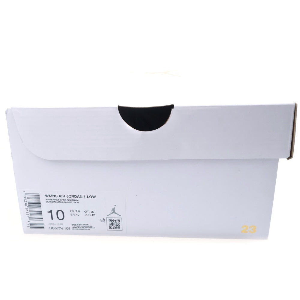 NIKE(ナイキ) WMNS AIR JORDAN 1 LOW DC0774-105 ウィメンズ エアジョーダン1 ウルフグレー ローカットスニーカー US10/27.0cm グレー/ホワイト