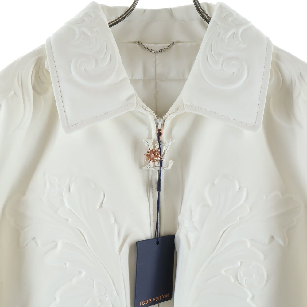 LOUIS VUITTON(ルイヴィトン) 23SS オーナメントレザージップアップブルゾンジャケット RM231 TTG HOL70E HOL70ETTG ホワイト