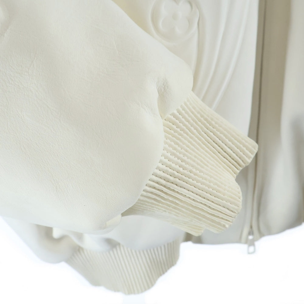 LOUIS VUITTON(ルイヴィトン) 23SS オーナメントレザージップアップブルゾンジャケット RM231 TTG HOL70E HOL70ETTG ホワイト