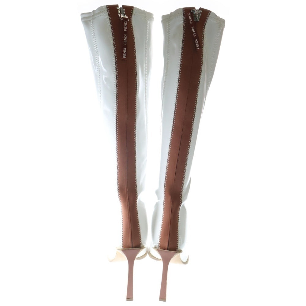FENDI(フェンディ) パテントヒールロングブーツ ホワイト レディース