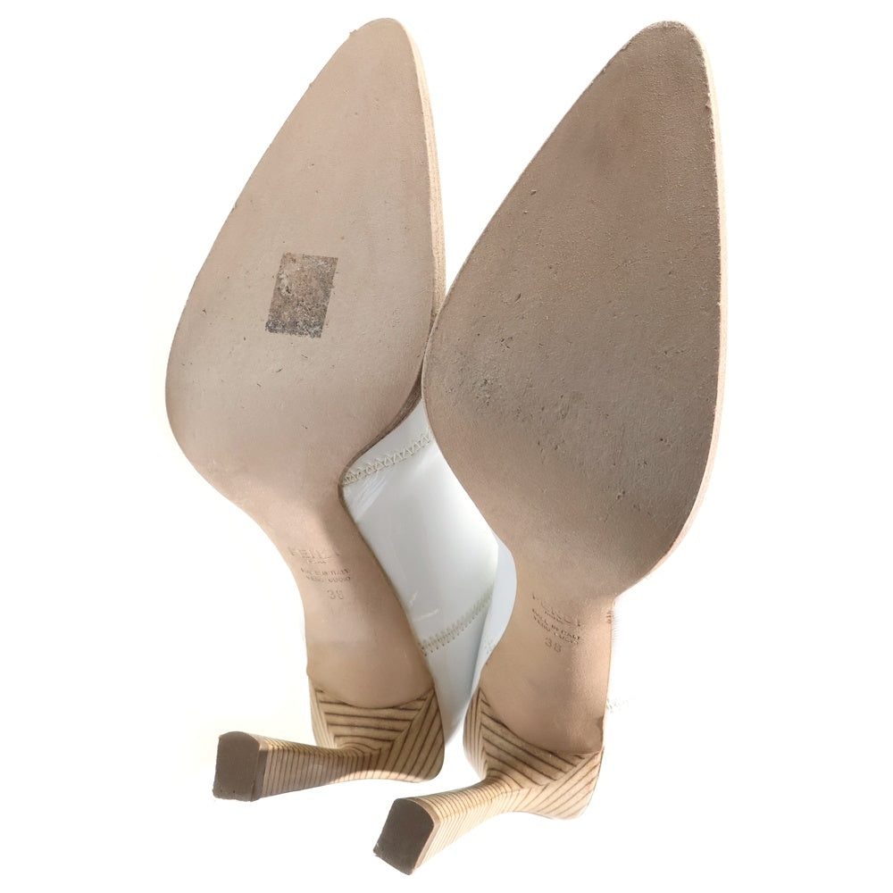 FENDI(フェンディ) パテントヒールロングブーツ ホワイト レディース