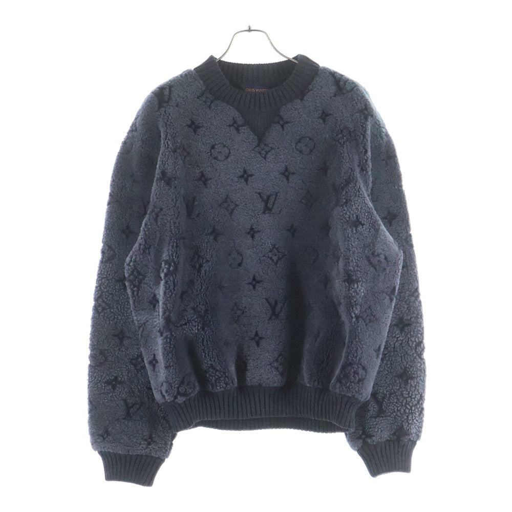 LOUIS VUITTON ルイヴィトン モノグラム シャーリングボアクルーネックスウェットトレーナー HHL77WRDA グレー LOUIS VUITTON(ルイヴィトン) モノグラムシャーリングボアクルーネック