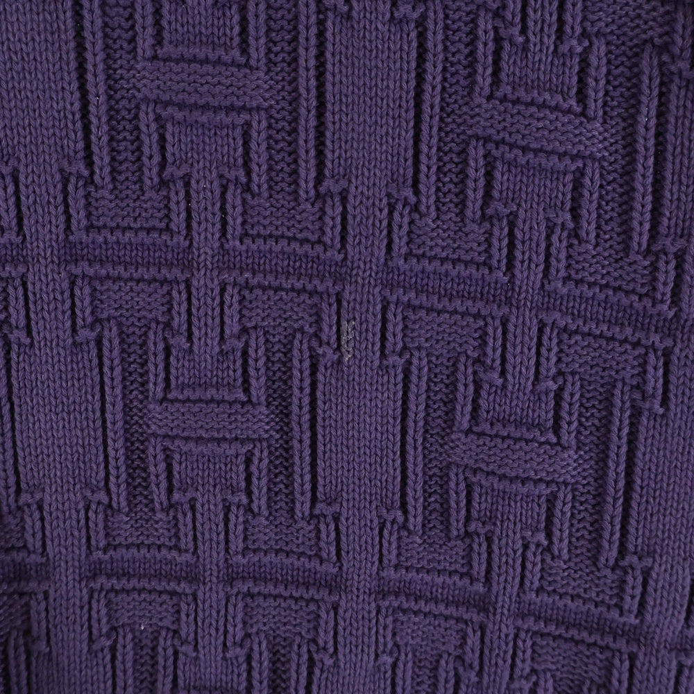 HUF(ハフ) Interlaced Jacquard Overdyed Crew ニット クルーネック コットン パープル