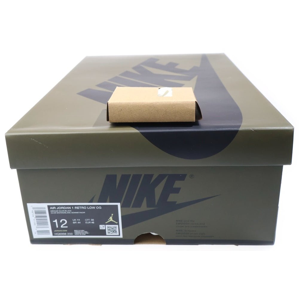 NIKE(ナイキ) AIR JORDAN 1 LOW OG HQ6998-200 エアジョーダン1 ミディアムオリーブ アンド サミットホワイト ローカットスニーカー US12/30.0cm オリーブ