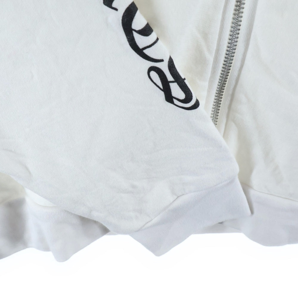 CHROME HEARTS(クロムハーツ) SWTSHRT HD ZIP バックスクロールラベルプリント ジップアップパーカーフーディー ホワイト