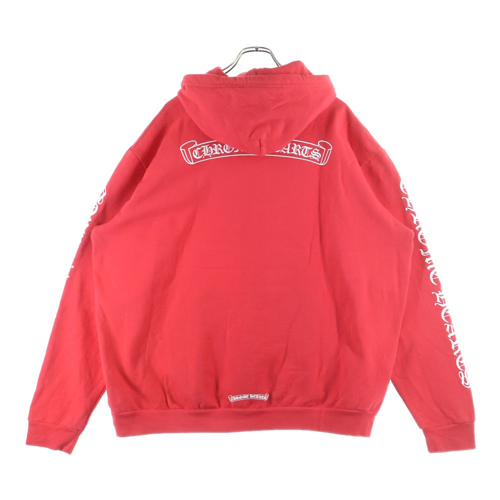 CHROME HEARTS(クロムハーツ) SWTSHRT PLVR バックスクロールラベルプリント スウェットプルオーバーパーカー レッド