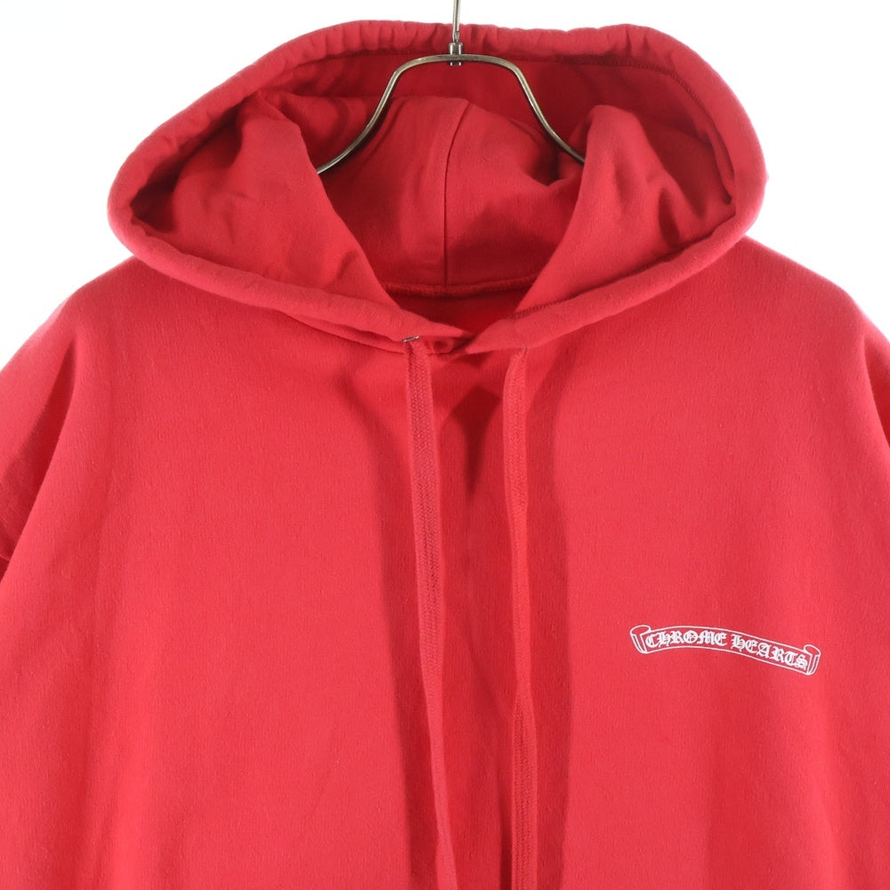 CHROME HEARTS(クロムハーツ) SWTSHRT PLVR バックスクロールラベルプリント スウェットプルオーバーパーカー レッド