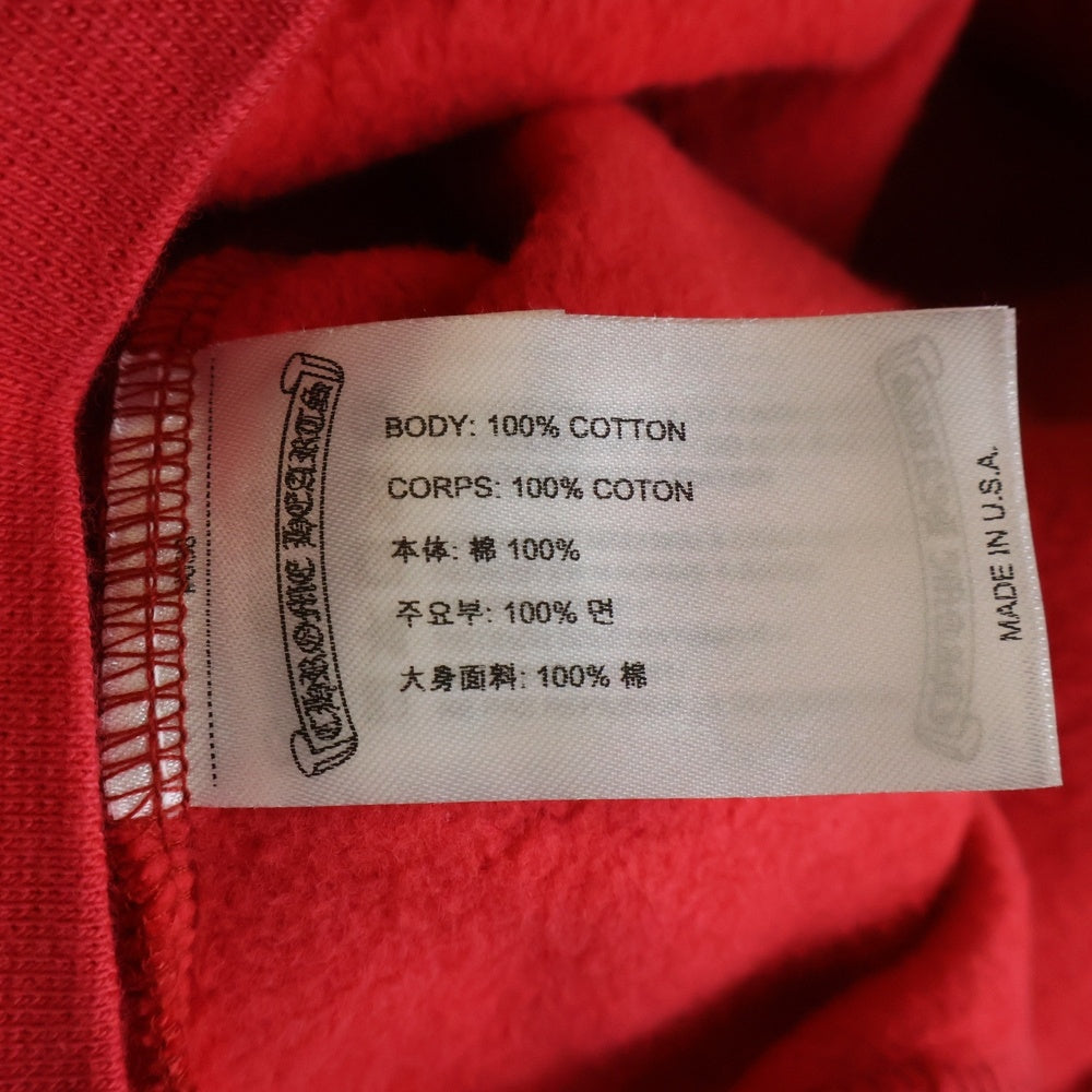 CHROME HEARTS(クロムハーツ) SWTSHRT PLVR バックスクロールラベルプリント スウェットプルオーバーパーカー レッド