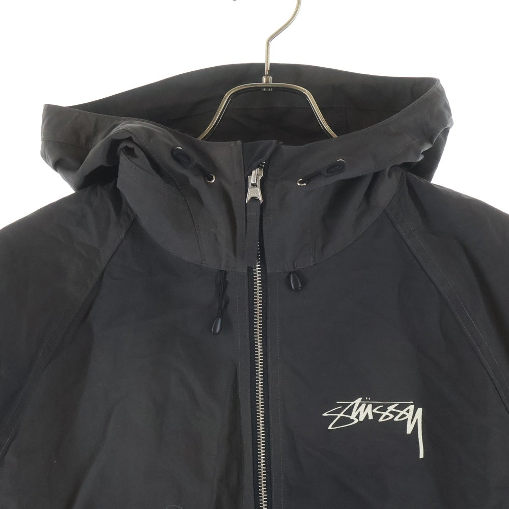 STUSSY(ステューシー) Beach Shell Wave Dye 115745 ナイロン ジップアップ ジャケット ブラック