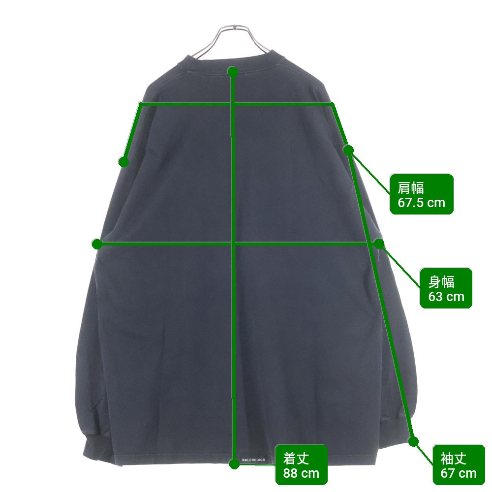 BALENCIAGA(バレンシアガ) 21SS Back Label Oversized Long Sleeve Tee 693949 TMVC1 バックラベル オーバーサイズ長袖Tシャツ ブラック