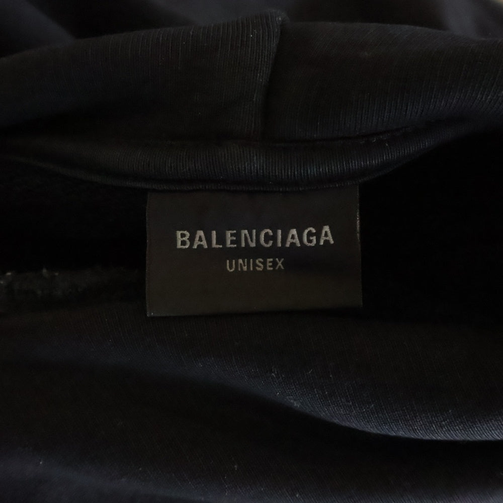 BALENCIAGA(バレンシアガ) 24AW Burning Uniyt Hoodie 739024 TQVW9 バーニング プリントフーディ スウェットパーカー ブラック