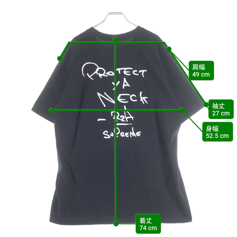 SUPREME(シュプリーム) 25AW Wu-Tang RZA TEE ラザプリント コットン クルーネック半袖Tシャツ ブラック