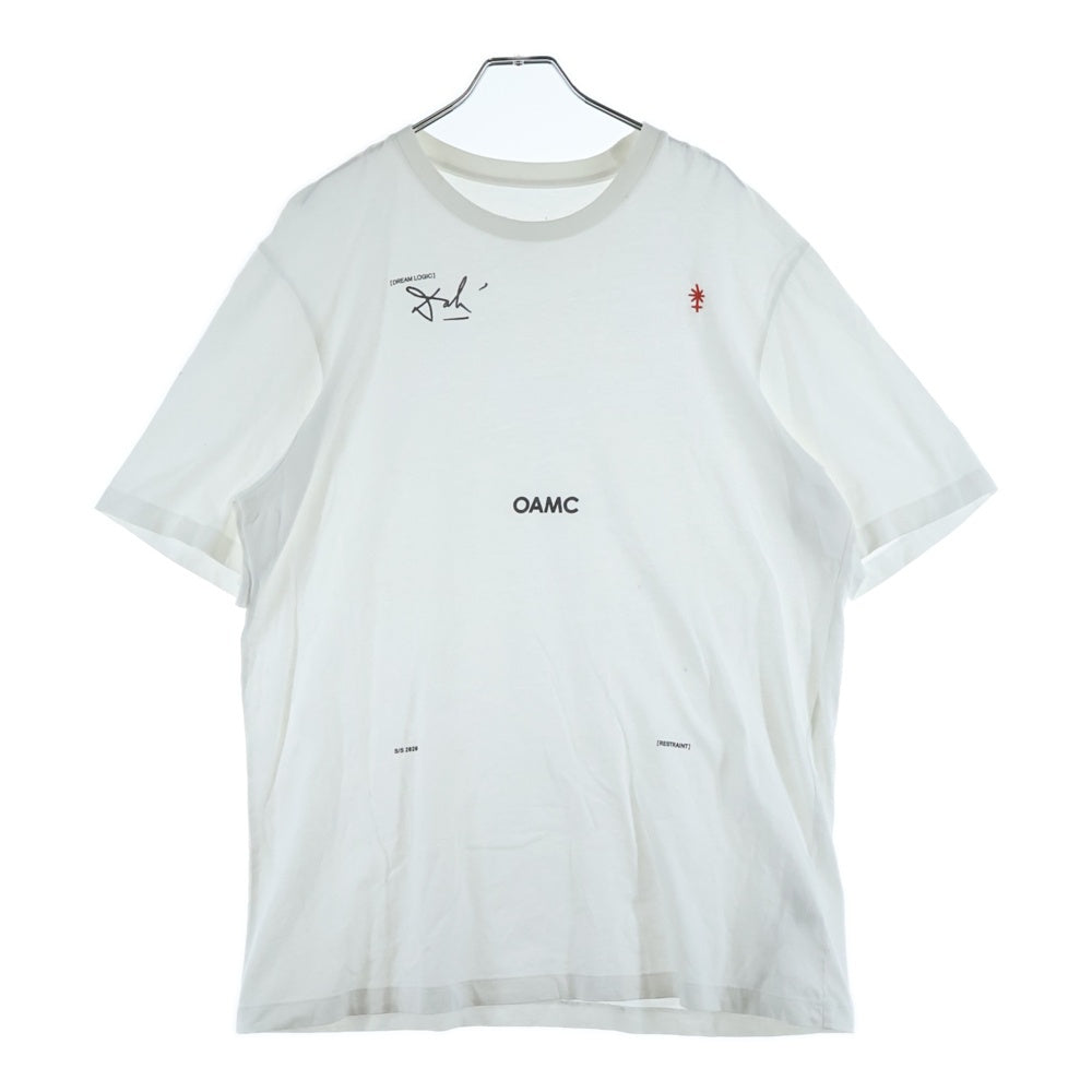 OAMC(オーエーエムシー) フロントロゴプリント 半袖Tシャツ コットン ホワイト