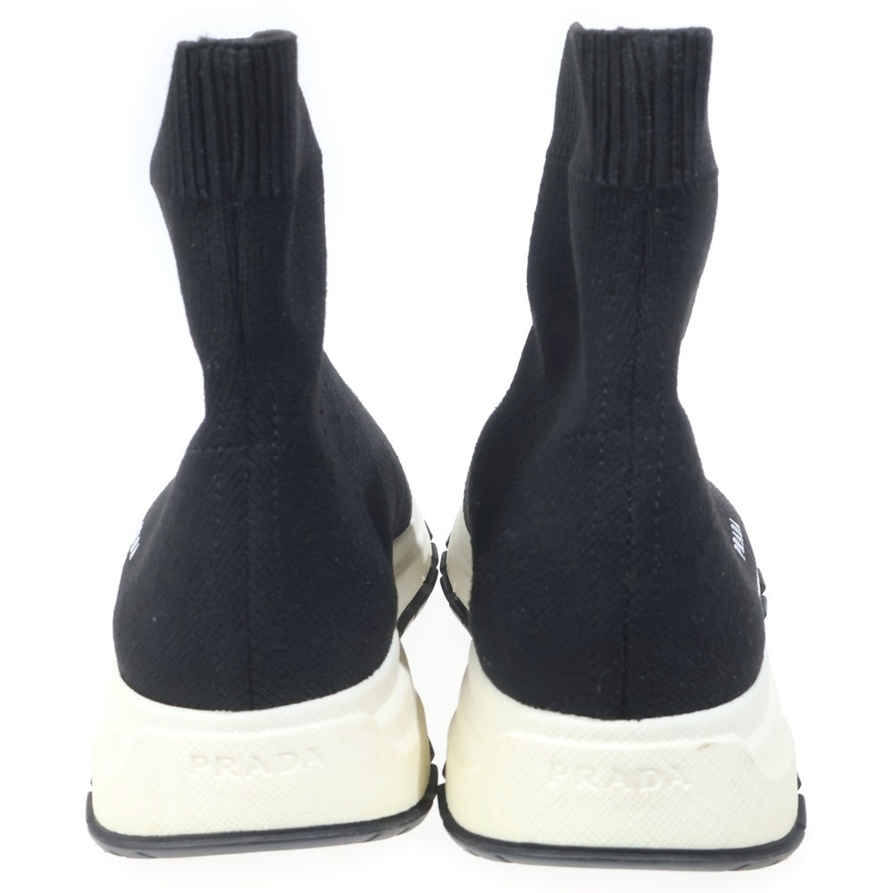 PRADA(プラダ) ロゴハイカットソックススニーカー 1T715L ブラック 36 レディース