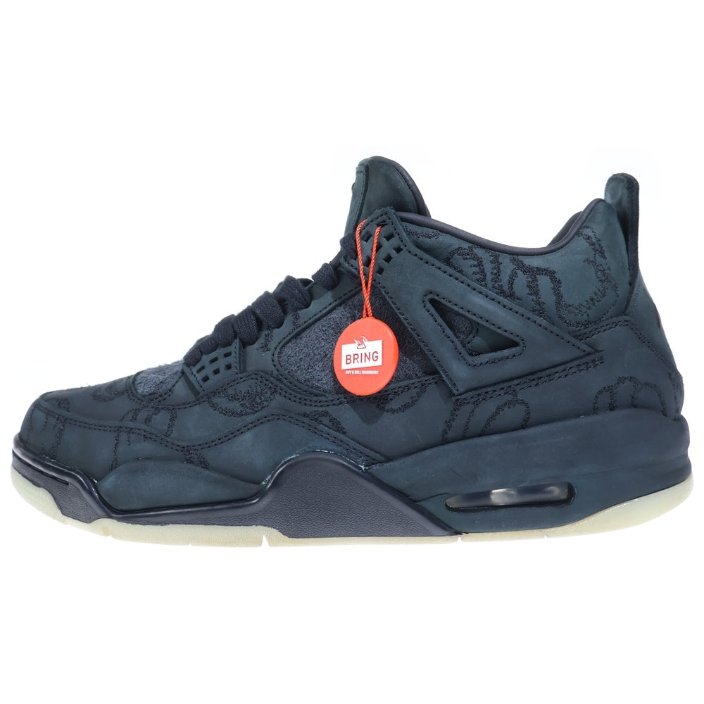 NIKE(ナイキ) ×KAWAS AIR JORDAN 4 RETRO BLACK 930155-001 カウズ エアジョーダン4 レトロ ハイカットスニーカー ブラック US11/28.5cm