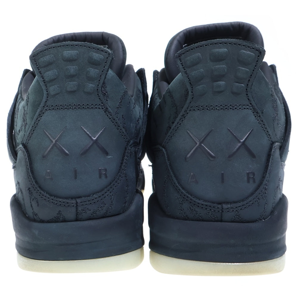 NIKE(ナイキ) ×KAWAS AIR JORDAN 4 RETRO BLACK 930155-001 カウズ エアジョーダン4 レトロ ハイカットスニーカー ブラック US11/28.5cm
