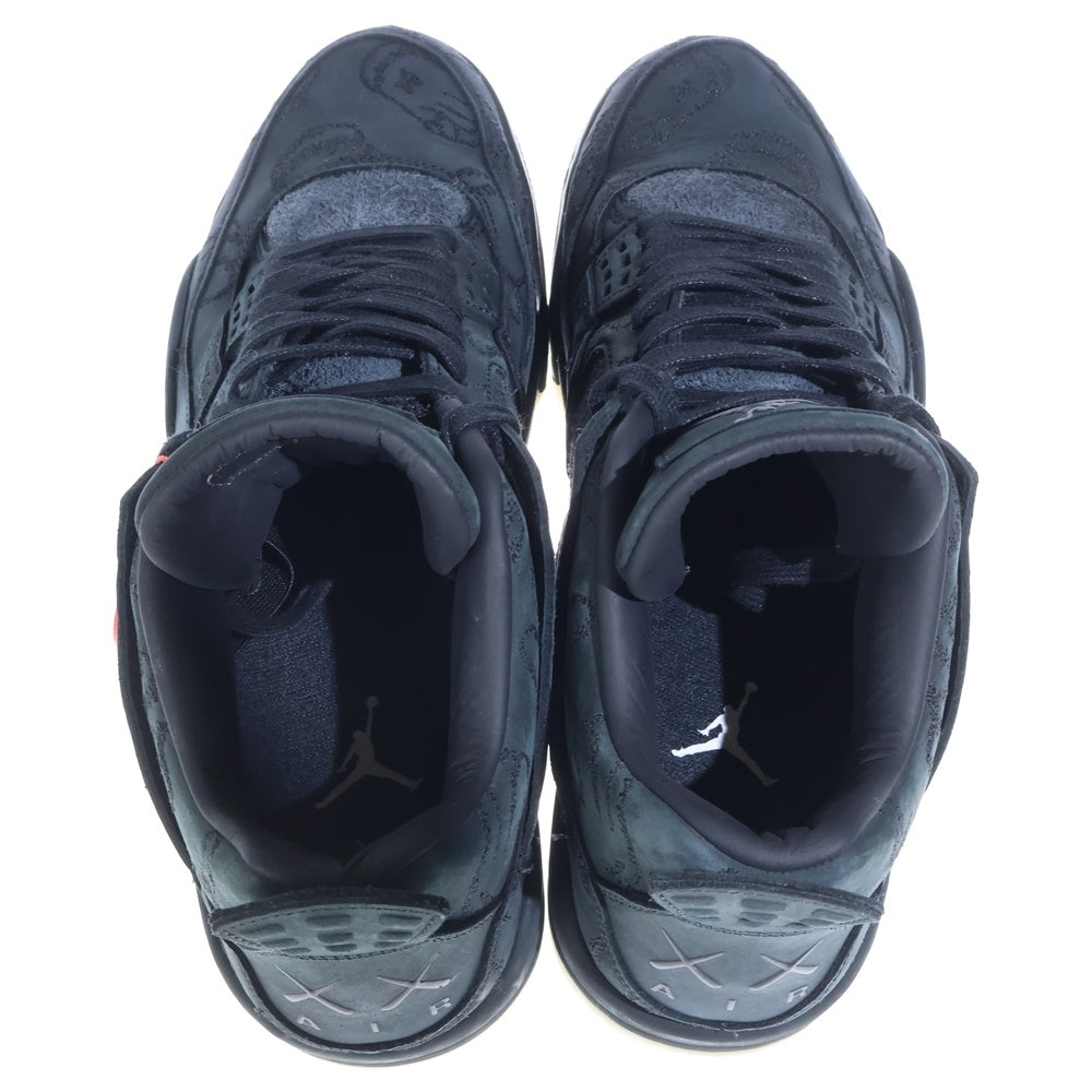 NIKE(ナイキ) ×KAWAS AIR JORDAN 4 RETRO BLACK 930155-001 カウズ エアジョーダン4 レトロ ハイカットスニーカー ブラック US11/28.5cm