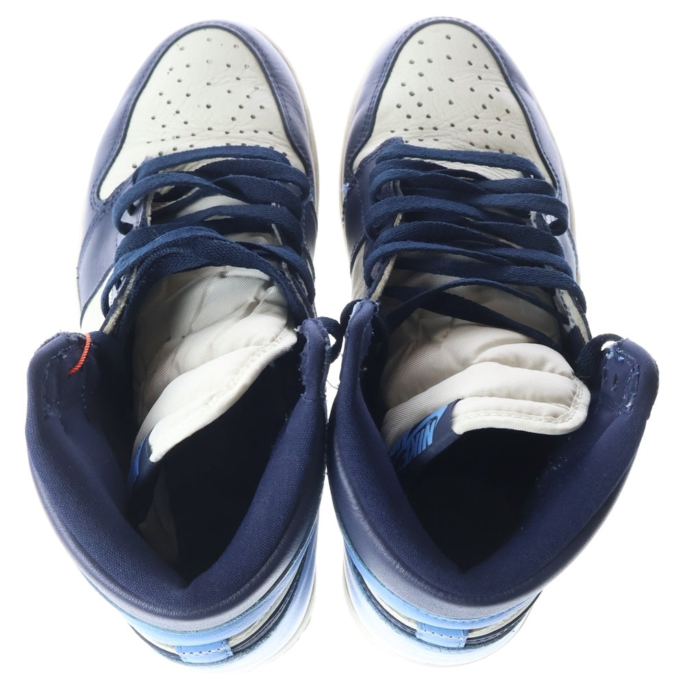NIKE(ナイキ) AIR JORDAN1 RETRO HIGH OG OBSIDIAN UNIVERSITY BLUE 555088-140 エアジョーダン1 レトロ オブシディアン ハイカットスニーカー US9/27.0cm ホワイト/ブルー