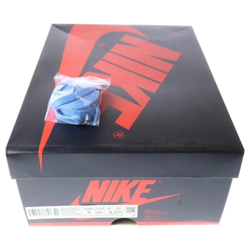 NIKE(ナイキ) AIR JORDAN1 RETRO HIGH OG OBSIDIAN UNIVERSITY BLUE 555088-140 エアジョーダン1 レトロ オブシディアン ハイカットスニーカー US9/27.0cm ホワイト/ブルー