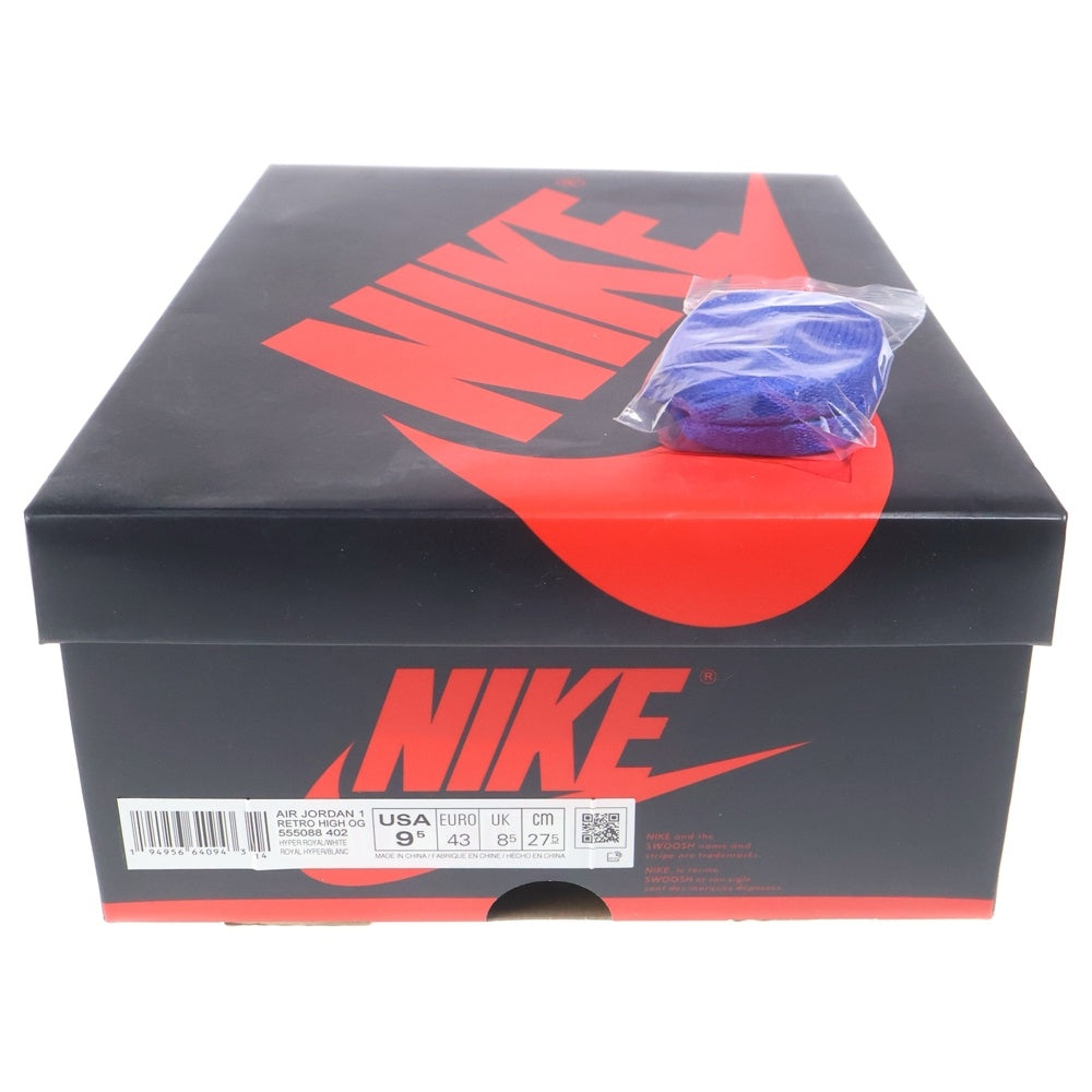 NIKE(ナイキ) AIR JORDAN 1 HIGH OG HYPER ROYAL 555088-402 エアジョーダン1 ハイパーロイヤル ハイカットスニーカー ホワイト/ブルー US9.5/27.5cm