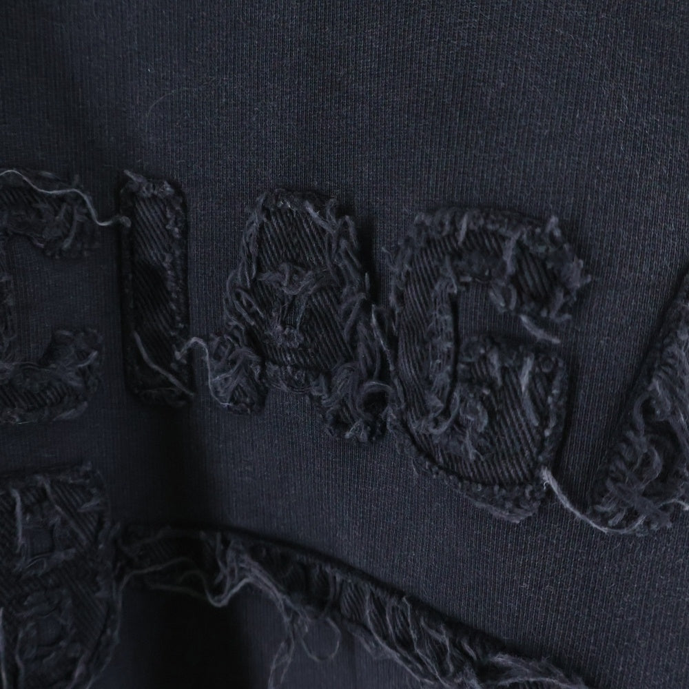 BALENCIAGA(バレンシアガ) 25SSウォッシュドロゴ スウェットプルオーバーパーカー 821861 TSVA1 ブラック