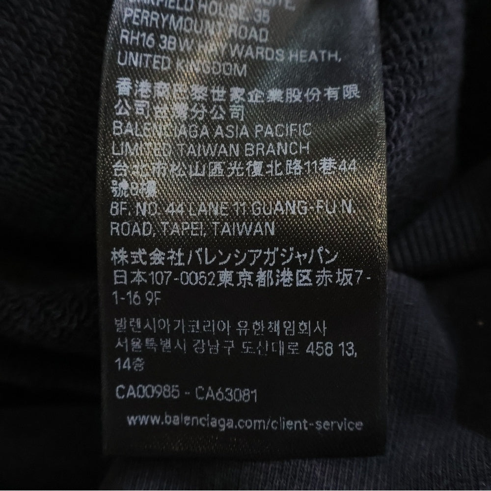 BALENCIAGA(バレンシアガ) 25SSウォッシュドロゴ スウェットプルオーバーパーカー 821861 TSVA1 ブラック