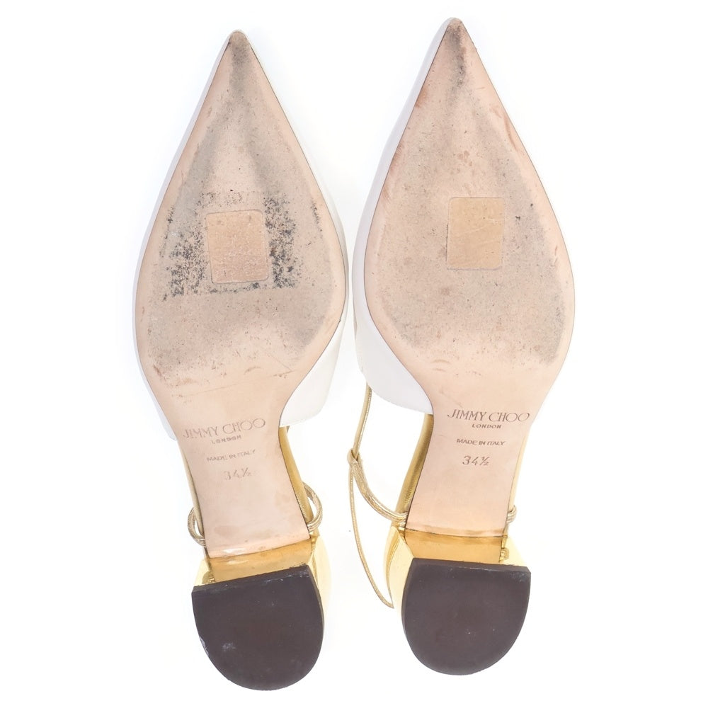 JIMMY CHOO(ジミーチュウ) LEWIS ポインテッド トゥヒールサンダル クリーム レディース