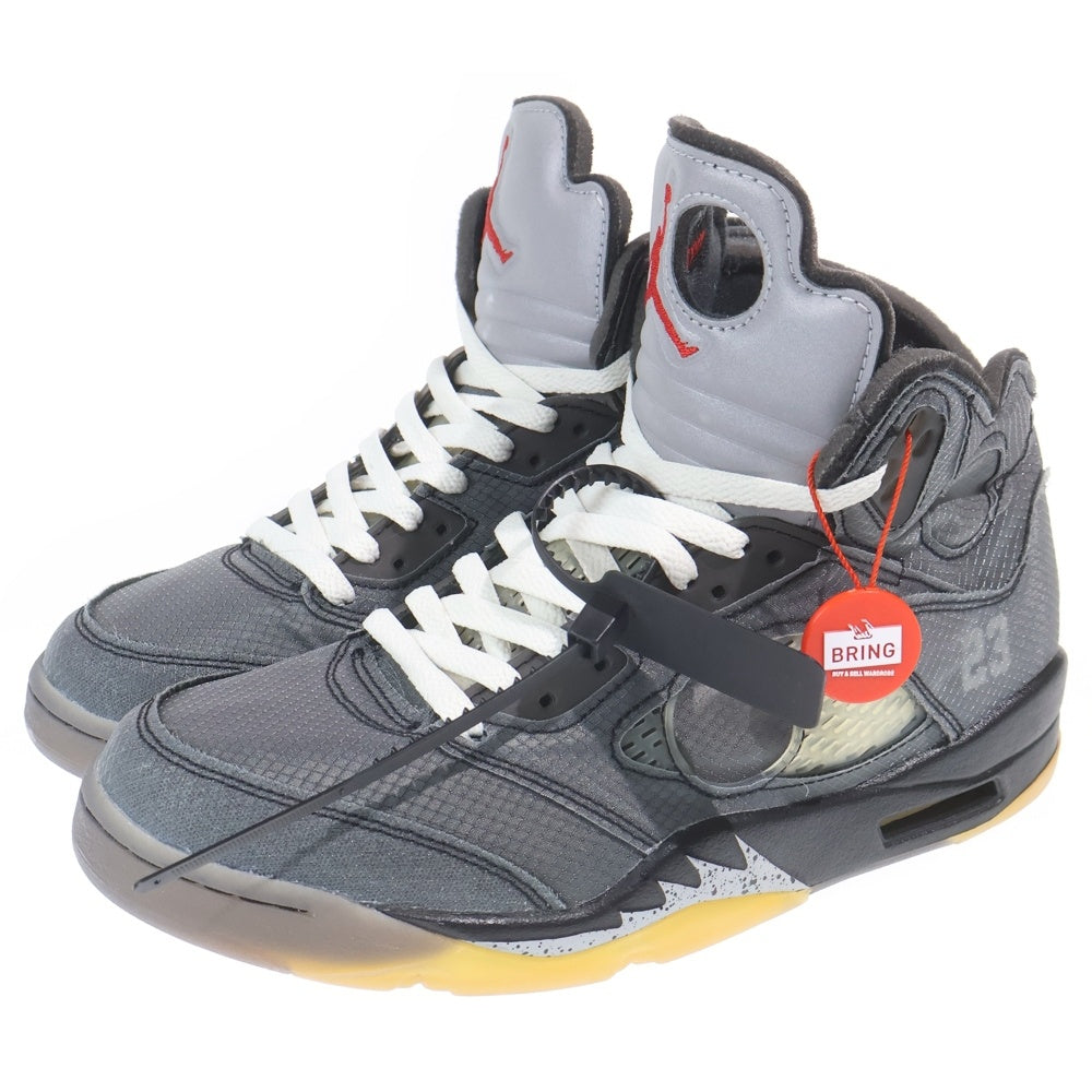 NIKE(ナイキ) ×OFF-WHITE AIR JORDAN 5 RETRO SP CT8480-001 オフホワイト エアジョーダン5レトロ ハイカットスニーカー US9/27.0cm ブラック
