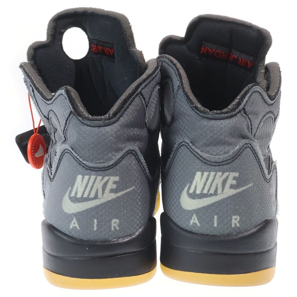 NIKE(ナイキ) ×OFF-WHITE AIR JORDAN 5 RETRO SP CT8480-001 オフホワイト エアジョーダン5レトロ ハイカットスニーカー US9/27.0cm ブラック