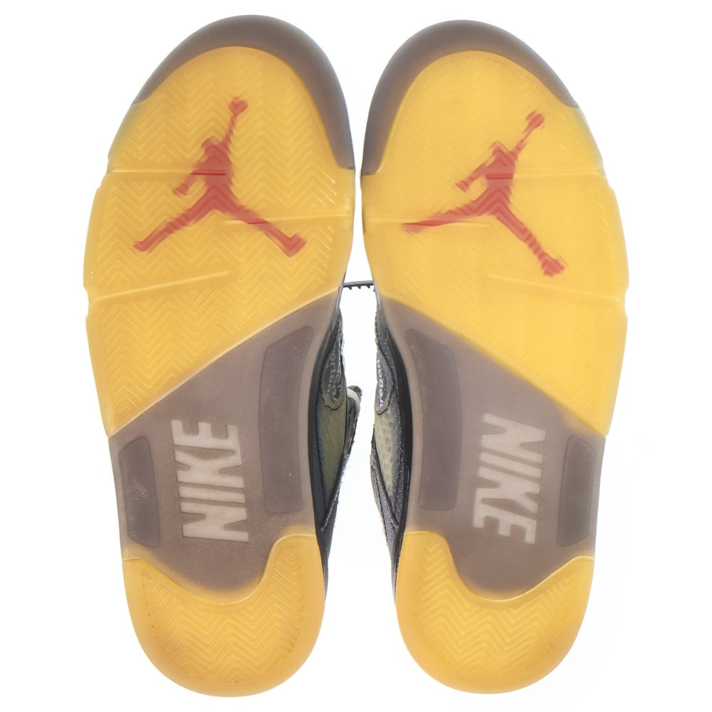 NIKE(ナイキ) ×OFF-WHITE AIR JORDAN 5 RETRO SP CT8480-001 オフホワイト エアジョーダン5レトロ ハイカットスニーカー US9/27.0cm ブラック